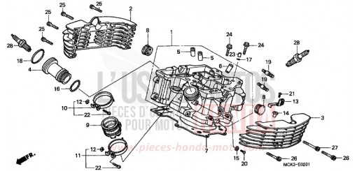CULASSE (ARRIERE) VT1100C2Y de 2000